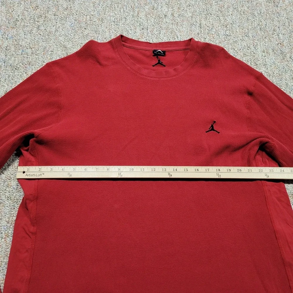 Nike Air Jordan Shirt Mens 3XL Red‎ Long Sleeve Waffle Knit Thermal Jumpman Logo